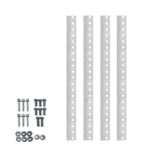 1-1/8 x 24 in Galvanized Punched Angle Iron Brackets 14 Gauge 4 Pack picture