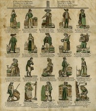 Antique Print-Depiction of different Dutch regional clothing-Anonymous-ca. 1825 picture