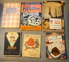Vintage 1920s-1940s Cookbook Lot Of 6 Jell-O Heinz Betty Crocker Pies Desserts picture