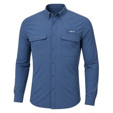 Silver Bait Fishing Shirt Mens XL Blue Performance Vented UPF Long Sleeve Pocket picture