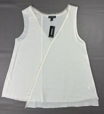 Express Ivory Wrap Front Sleeveless V Neck Blouse Tank Top XS Women’s Career NWT picture