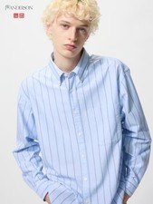 UNIQLO and JW ANDERSON Oxford Shirt Striped BEIGE/LIGHT BLUE Men 2025 AW picture