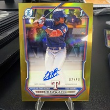 2026 Bowman Chrome Elian Rosario TRUE GOLD 1st Auto #02/50 #CPA-ER Rangers picture