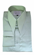 Mens Green Spearpoint collar Brand New 1960s Shirt White & Tab Collar Cotton picture