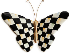 MACKENZIE-CHILDS Resin Pot Climber, Courtly Check Butterfly picture