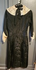 1940's Jordan Marsh Company Black Dress with White Lace.  Never Worn Has Tags picture
