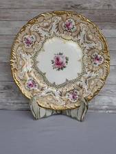 Antique Wedgwood Ovington 10” Dinner Plates Set 12 Gold Encrusted picture
