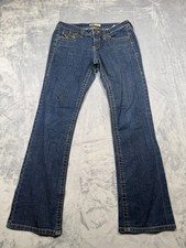 Vintage L.e.i Ashley Ultra Low Rise Bootcut Jeans Womens 7 Blue Denim Dark Wash picture