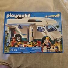 New Playmobil Summer family Camper RV Mobile Camping Beach Sealed 6671 Retired picture