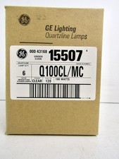 6-Pack GE QUARTZLINE Q100CL/MC 120 V, 100 Watt, 15507 Lamp, Miniature Candelabra picture