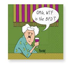 Design Design OMG Wtf Bfd Cocktail Napkins, 5