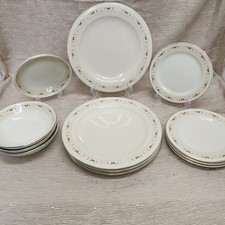 Kun-lun China 12 Pc Dish Set Equestrian Theme Service For 4 MCM Vintage RARE  picture