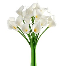 EZFLOWERY 20 Artificial Calla Lily Flowers Real Touch Latex Arrangement Bouquet picture