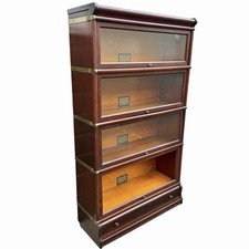 Antique Globe Wernicke 4 Section Barrister Bookshelf Cabinet Case w/ Drawer Base picture
