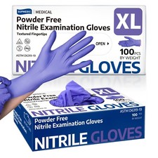 Medical Nitrile Exam Gloves 100 PCs Powder-Free Food-Safe Disposable Glove picture