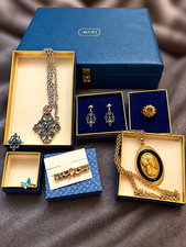Vintage 1970s Avon Jewelry Lot – 7 Pieces w/Original Boxes & Blue Jewelry Case picture