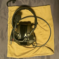 3M Peltor ComTac V Green Headband Ear-Cup Headset Boom Mic 3.5mm Jack picture