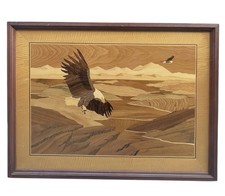 Mid-20th Century American Marquetry Landscape “Eagles in Flight” by Nelson picture