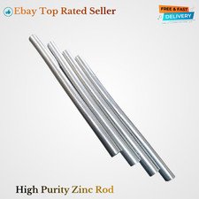4pcs 99.99% High Purity Zinc Rod Zinc Metal Anode for Water Purification & Sc... picture