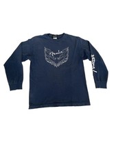 Vintage Fender Guitars Shirt Faded Distressed Black Long Sleeve Medium picture