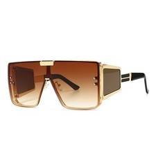 Women’s Oversized Vintage Square Sunglasses Wide Metal Frame picture