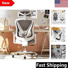 Ergonomic Mesh Office Chair with 3D Lumbar & Armrests - Adjustable White Design picture