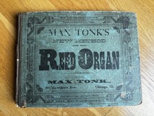 Antique 1880’s Max Tonk New Method Reed Organ Sheet Music Book Chicago picture