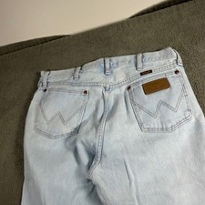 Wrangler Cowboy Cut 13MWZGH Light Wash Blue Straight Leg Jeans Mens 34x34 picture
