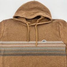 Patagonia Line Logo Ridge Stripe Uprisal Hoodie Sweatshirt Men's SMALL Brown picture