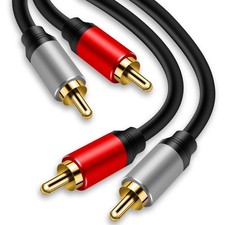 2RCA to 2RCA Cable 3Ft Gold-Plated 2 RCA Male to 2 RCA Male Stereo Audio Cabl... picture