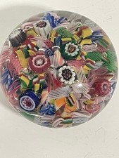 Vintage Mid-20th Century Murano Glass Millefiori Italian Paperweight- multicolor picture
