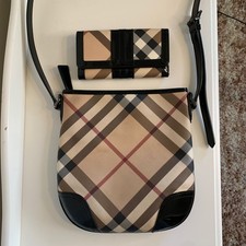 BURBERRY Supernova Check PVC and Patent Leather Dryden Crossbody Bag & Wallet picture