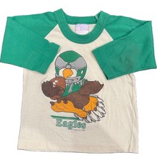 Vintage 1982 Philadelphia Eagles Kids Raglan Tee Size 4 Kelly Green Allison NFL picture