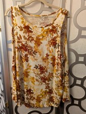 Maurice's Women's 2x Sleeveless Scoop Neck Fall Leaf Shirt picture