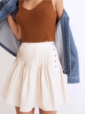 Madewell Organic Hemp Undyed Pleated Skirt Size 4 picture