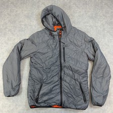 Rip Curl Jacket Mens XL Gray Anti Series Hooded Puffer Full Zip Pockets Warm picture