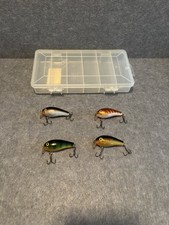 Vintage Rapala Mixed Crankbait Lot of 4 with plastic case picture
