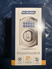 Schlage Electronic Keypad Deadbolt Lock, Camelot Trim, Satin Nicke picture