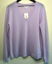 Nordstrom 100% Cashmere Women's Purple V-Neck Raglan Sleeve Pullover Sweater XL picture