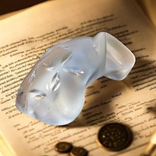 Large Clear Sea Glass Rare Thick Vintage Tumbled Textured Pattern Chunky Jewelry picture