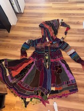 Custom, hand-made, upcycled, one of a kind jacket/sweater with a deep hoodie picture