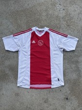 2003/04 Adidas Ajax Amsterdam Home Jersey Football Soccer Red White Size L picture