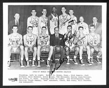 Auerbach Cousy HOF + 4 Autographed/Signed 8x10 Photo 1956-57 Celtics JSA 211731 picture