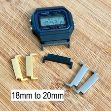 Watch Band Converter for Casio F91W-1 - 18mm to 20mm Adapter, Stainless Steel picture