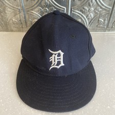 Vintage 80s Detroit Tigers New Era Pro Model 100% Wool USA Size 7 Hat Cap picture