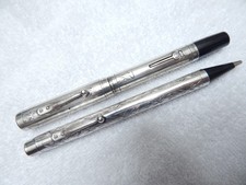 LOT# 422P. VTG WATERMAN 'S 452 STERLING SIVER FOUNTAIN PEN, PENCIL SET. FLEX NIB picture