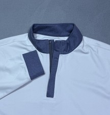 Swannies Golf 1/4 Zip Pullover Mens M Ivory Contrast Trim Performance Athleisure picture