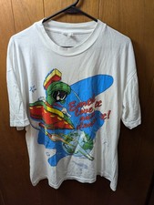 1993 VTG Marvin the Martian Looney Tunes Clean The Earth Shirt Large? Distressed picture