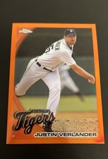 2010 Topps Chrome - Justin Verlander #134 Orange Refractor Tigers Color Match picture