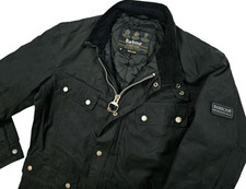 HOT Men's BARBOUR INTERNATIONAL DUKE BIKER PARKA QUILT LINE BLACK WAXED Jacket M picture